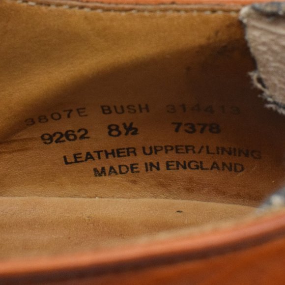 Vintage Alfred Sargent Brown Brogue England Made Cap Toe Oxford Dress Shoes - main image 7
